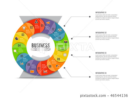 Circle chart infographic template with 12 options 46544136