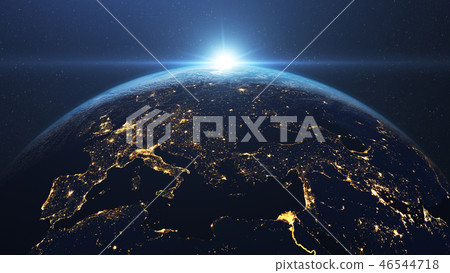 Sunrise above planet earth 46544718