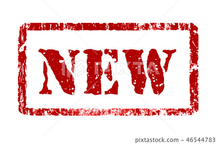 Stamp New in grunge style, vector illustration on white. Can be placed in multiply mode on your Stamp New in grunge style, vector illustration on white. Can be placed in multiply mode on your 46544783