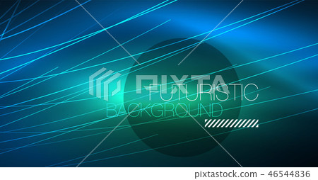 Neon glowing magic background, neon banner, night sky wallpaper. Magic light effect. Christmas 46544836