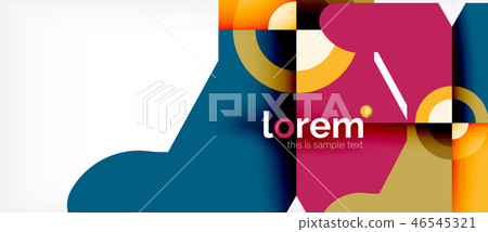 Geometric colorful shapes composition abstract background. Minimal dynamic design Geometric colorful shapes composition abstract background. Minimal dynamic design 46545321