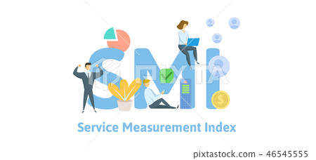 SMI, Service Measurement Index. Concept with keywords, letters and icons. Flat vector illustration 46545555