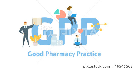 GPP, good pharmacy practices. Concept with keywords, letters and icons. Flat vector illustration GPP, good pharmacy practices. Concept with keywords, letters and icons. Flat vector illustration 46545562