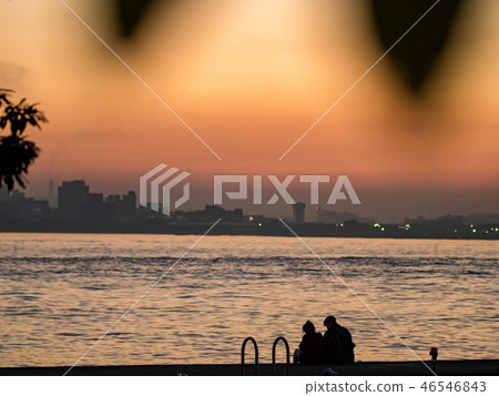 couple at riverside couple at riverside 46546843