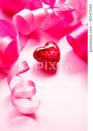 Heart and ribbon Heart and ribbon 46547089
