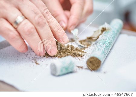 Chinese medicine, health and cure, moxibustion. close-up 46547667