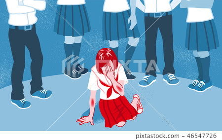 欺凌概念藝術女學生水手服 46547726