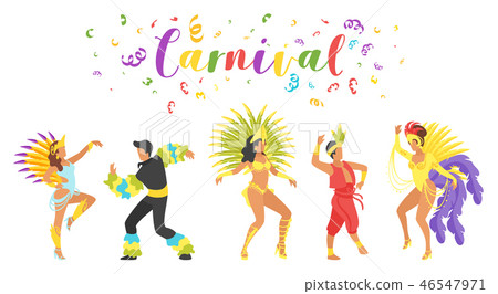 Carnival dancer silhouette. Carnival dancer silhouette. 46547971