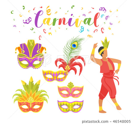 Carnival dancer silhouette. 46548005