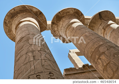 View at ancient egyptian ruins with columns in Luxor View at ancient egyptian ruins with columns in Luxor 46548654