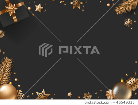 Christmas composition top view. Christmas box Christmas composition top view. Christmas box 46549335
