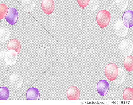 Flying air balloons on transparent background 46549387