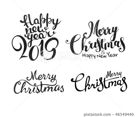 Merry Christmas calligraphic inscriptions Merry Christmas calligraphic inscriptions 46549440