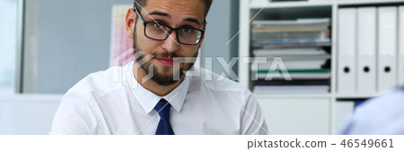 Group of people hold in arms financial papers solve and discuss problem 46549661