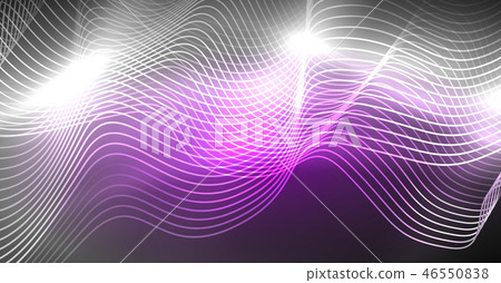 Neon lines wave background. Abstract composition Neon lines wave background. Abstract composition 46550838
