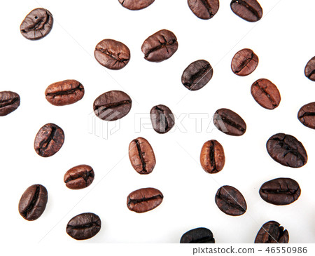 Coffee Beans Isolated On White Background Coffee Beans Isolated On White Background 46550986