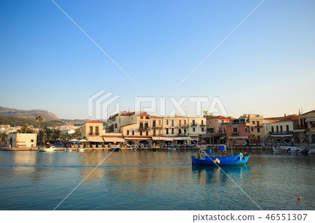 The old venetian port in Rethymno, Crete island, Greece 46551307