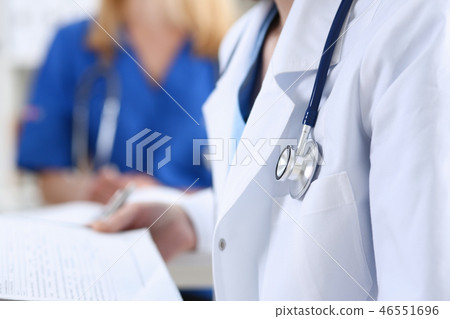 Female medicine doctor hand holding Female medicine doctor hand holding 46551696