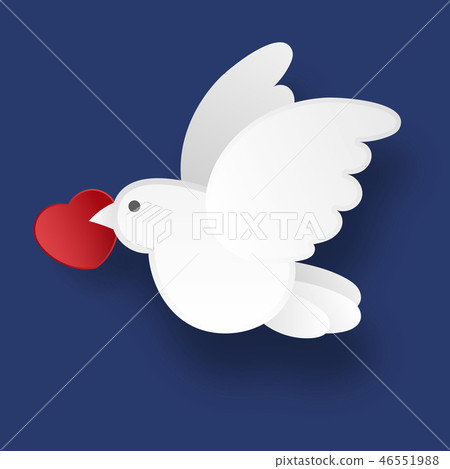 White dove on a blue background in the style White dove on a blue background in the style 46551988