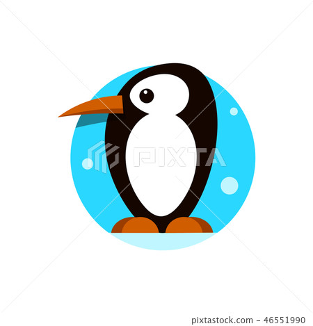 Cute penguin icon in flat style. Cute penguin icon in flat style. 46551990