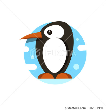Cute penguin icon in flat style. Cute penguin icon in flat style. 46551991