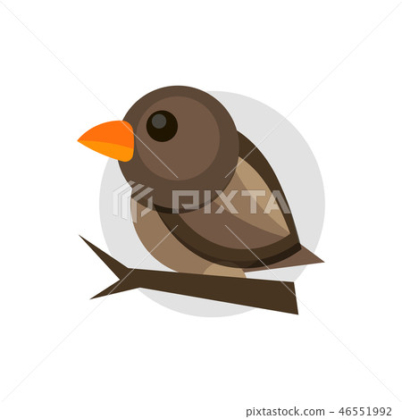 Vector flat illustration of colorful sparrow  46551992