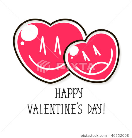 Happy Valentines Day Hand Drawing Vector Happy Valentines Day Hand Drawing Vector 46552008