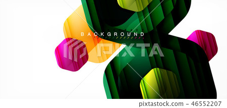 Glossy color hexagons modern composition background, shiny glass design Glossy color hexagons modern composition background, shiny glass design 46552207