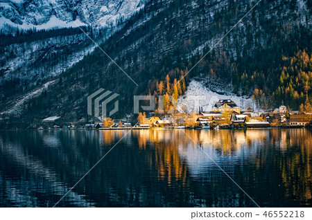 Winter View of Hallstatt, Alps, Austria. Winter View of Hallstatt, Alps, Austria. 46552218