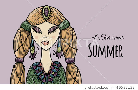 Female beauty, summer style for your design 46553135