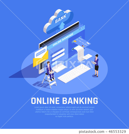 Online Banking Isometric Composition - Stock Illustration [46553329 ...