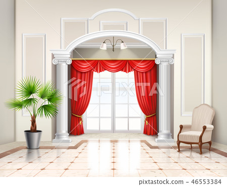 Luxury Curtains Realistic Interior Design 46553384