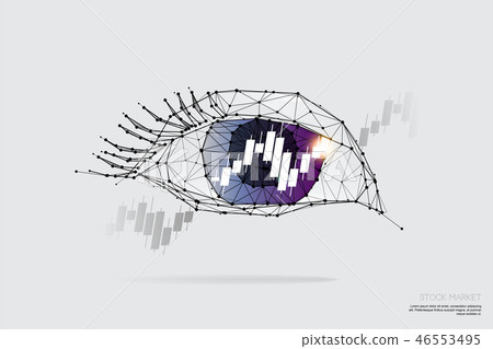 geometric art, line and dot of eye and graph. geometric art, line and dot of eye and graph. 46553495