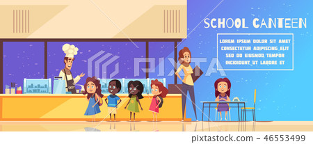 Canteen Kids Stock Illustration by ©lenmdp #46208239