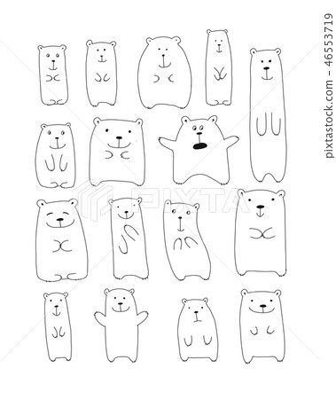 Funny bears collection, sketch for your design Funny bears collection, sketch for your design 46553719