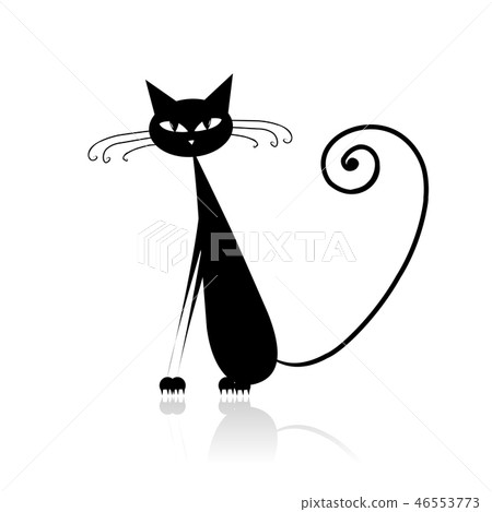 Funny black cat for your design Funny black cat for your design 46553773