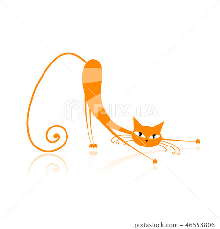 Graceful orange striped cat for your design Graceful orange striped cat for your design 46553806