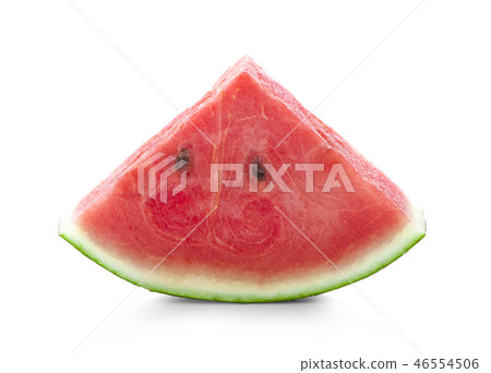 Sliced of watermelon isolated on white background. 46554506