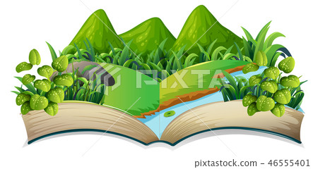 Isolated open book nature theme 46555401