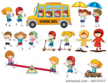 Set of doodle kids Set of doodle kids 46555437
