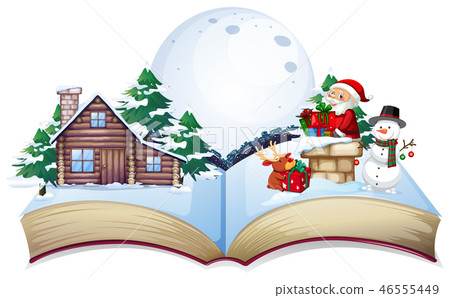 Chirstmas theme on open book 46555449