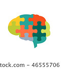 Human brain in jigsaw puzzles shape 46555706