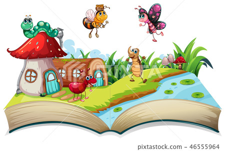 Insect on open book Insect on open book 46555964
