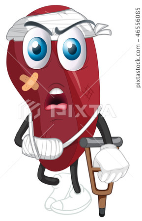 An injured lung on white background An injured lung on white background 46556085
