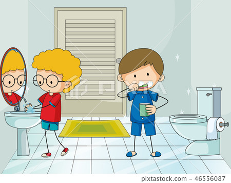 Boy in the bathroom Boy in the bathroom 46556087