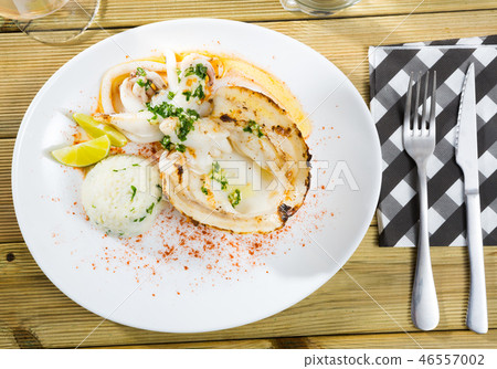 Plate of baked Cuttlefish Plate of baked Cuttlefish 46557002