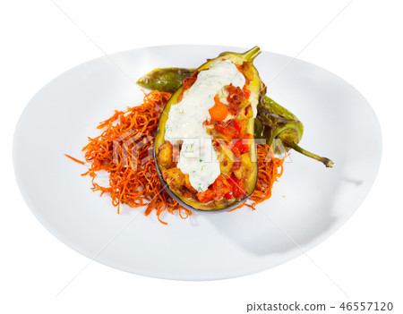 Eggplant stuffed with stewed vegetables Eggplant stuffed with stewed vegetables 46557120
