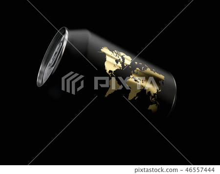 3D Rendering of Blank Aluminium Beer or Soft Drink Can On Black Background. 3D Rendering of Blank Aluminium Beer or Soft Drink Can On Black Background. 46557444