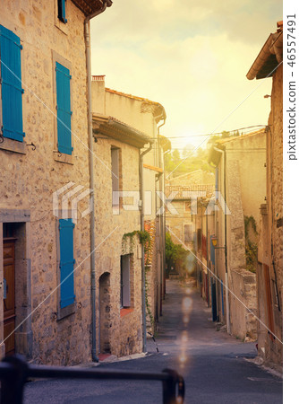 Street of French town Lagrasse Street of French town Lagrasse 46557491