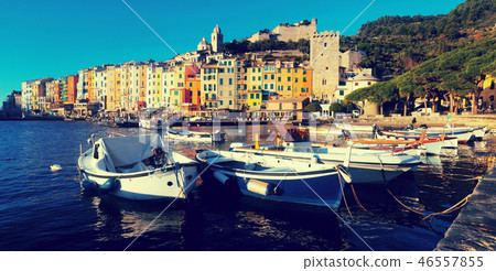 Picture of portovenere city La Spezia at sunny day Picture of portovenere city La Spezia at sunny day 46557855